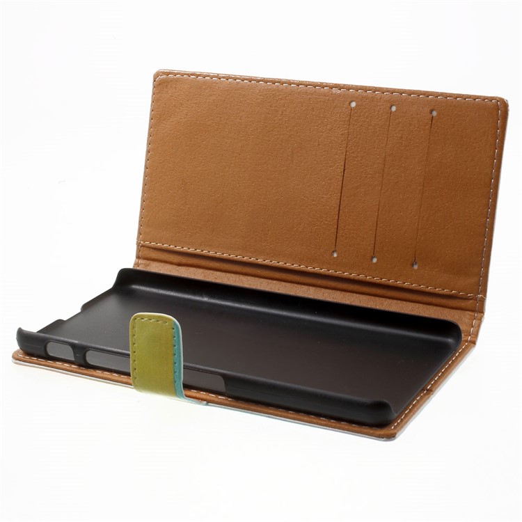 Leather Stand Cover with Card Slots for Sony Xperia X Performance - Colorized Stripes-9