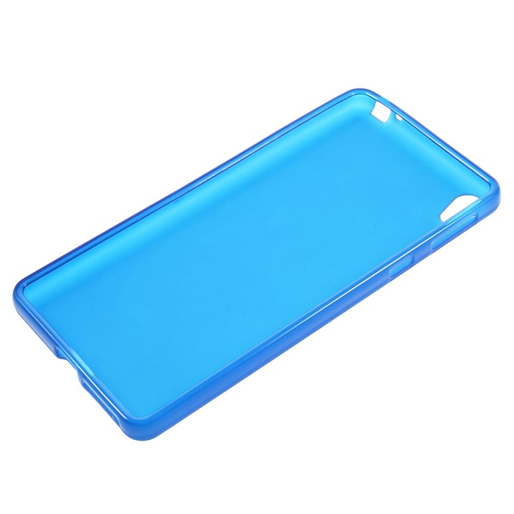 Frosted TPU Case Shell for Sony Xperia E5 - Blue-3
