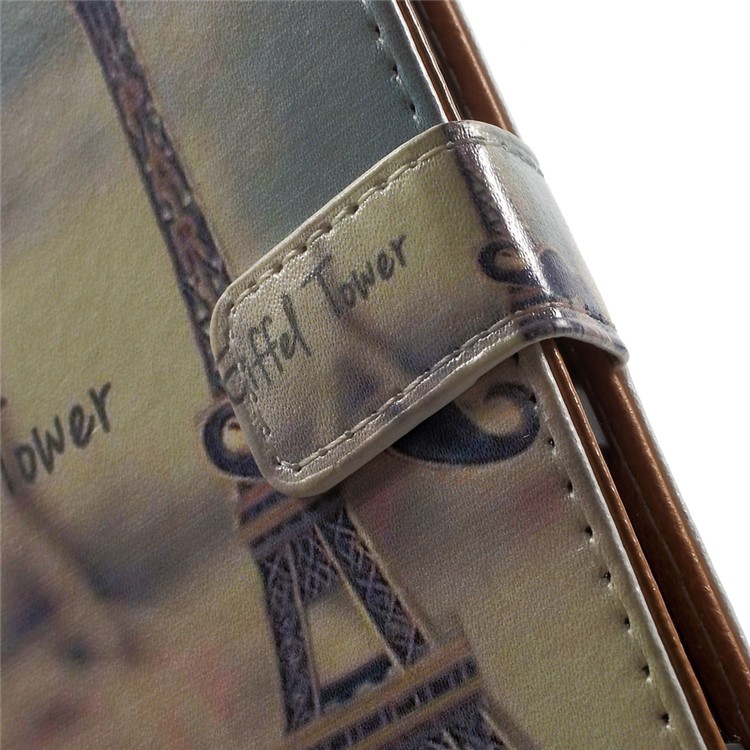 Pattern Printing Leather Card Holder Shell Case for Sony Xperia X - Eiffel Tower-6