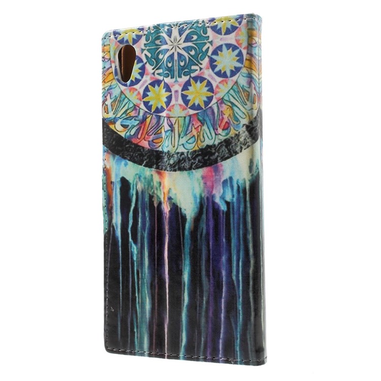 Pattern Printing Wallet Leather Phone Cover for Sony Xperia X - Colorful Dream Catcher-2