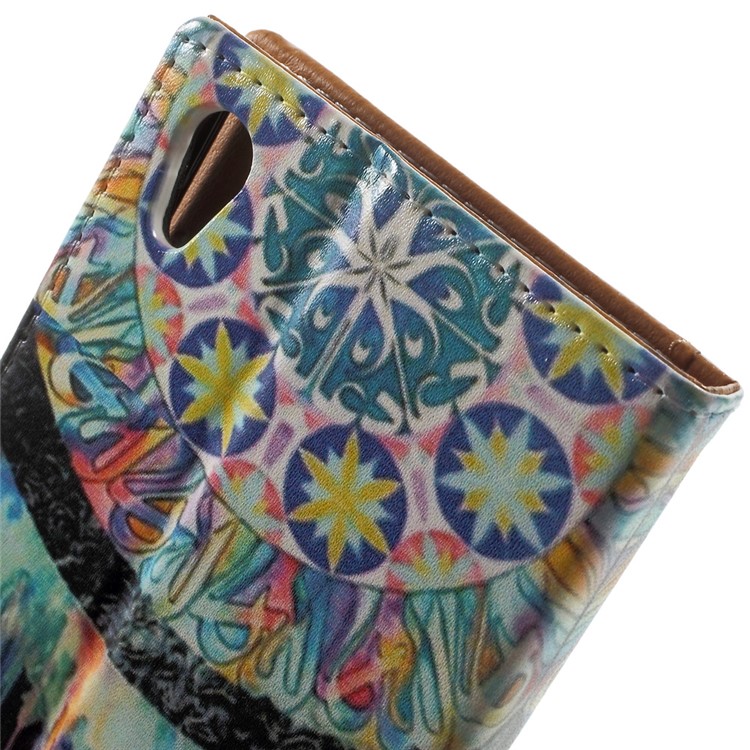 Pattern Printing Wallet Leather Phone Cover for Sony Xperia X - Colorful Dream Catcher-5