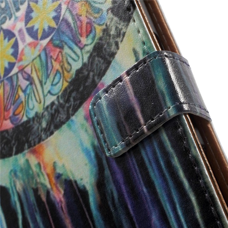 Pattern Printing Wallet Leather Phone Cover for Sony Xperia X - Colorful Dream Catcher-6