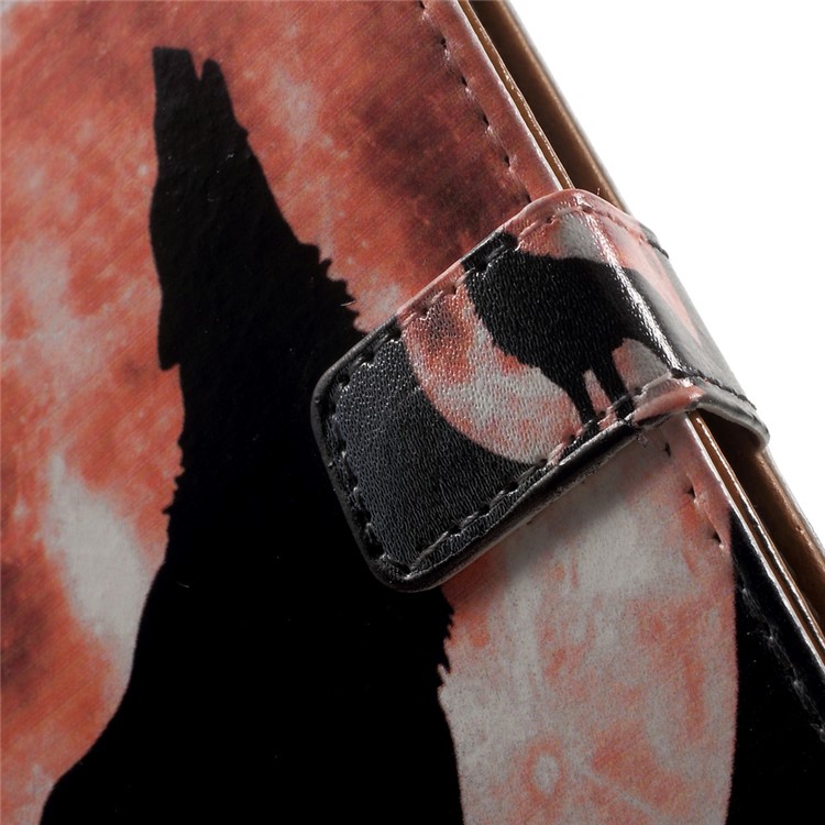 Pattern Printing Wallet Leather Cover Case for Sony Xperia X - Wolf Yelling to the Sky-5