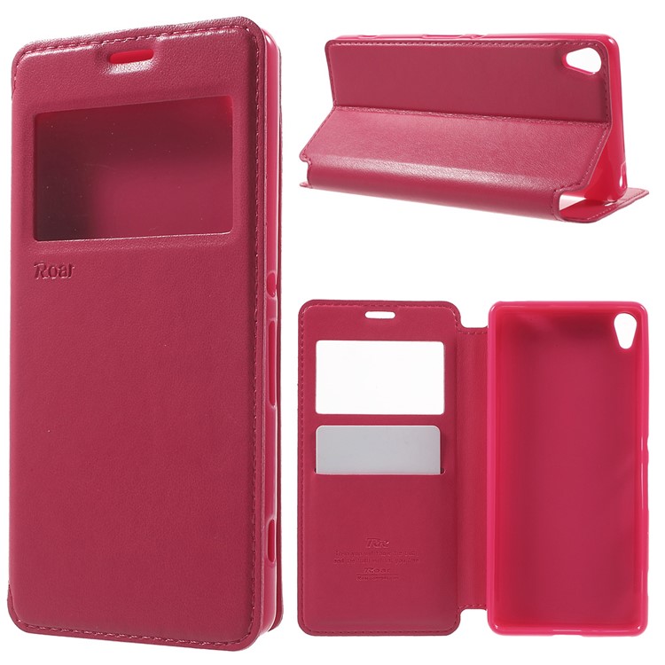 ROAR KOREA Noble Leather View Window Case for Sony Xperia XA / XA Dual - Rose-1
