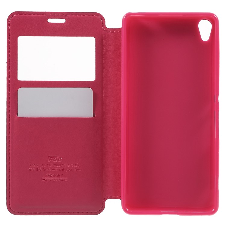 ROAR KOREA Noble Leather View Window Case for Sony Xperia XA / XA Dual - Rose-4