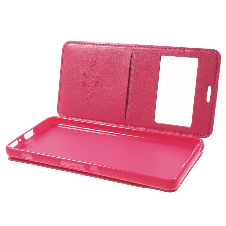 ROAR KOREA Noble Leather View Window Case for Sony Xperia XA / XA Dual - Rose-5