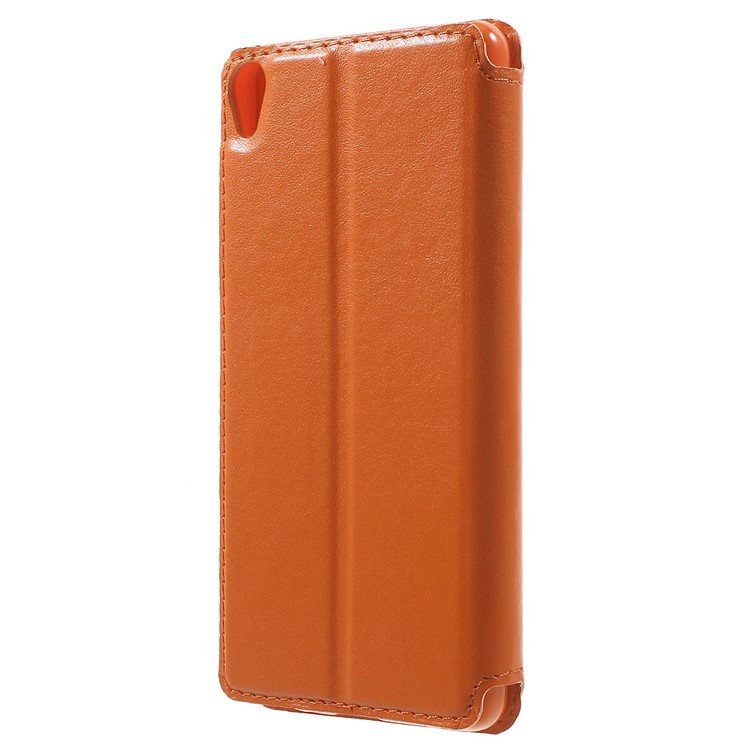 ROAR KOREA for Sony Xperia XA / XA Dual Noble Leather View Window Cover - Orange-2
