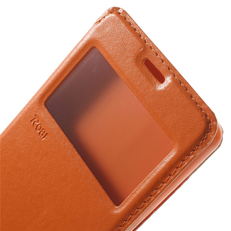 ROAR KOREA for Sony Xperia XA / XA Dual Noble Leather View Window Cover - Orange-6