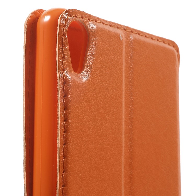 ROAR KOREA for Sony Xperia XA / XA Dual Noble Leather View Window Cover - Orange-8