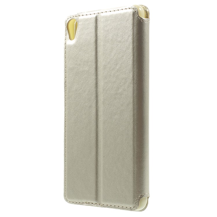 ROAR KOREA for Sony Xperia XA / XA Dual Noble Leather View Stand Case - Champagne-2