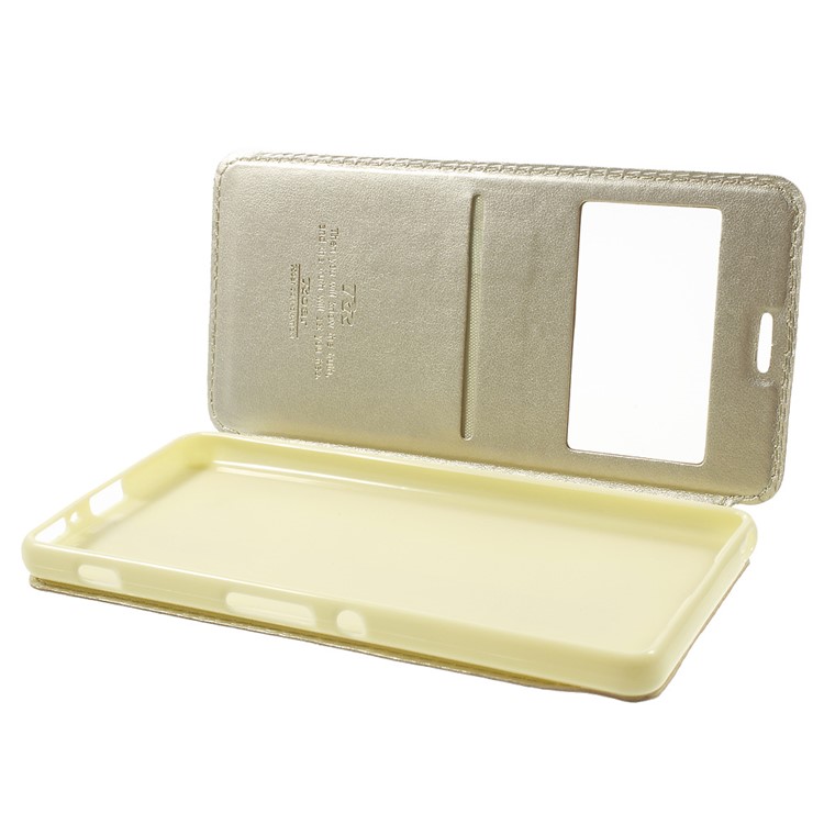 ROAR KOREA for Sony Xperia XA / XA Dual Noble Leather View Stand Case - Champagne-5