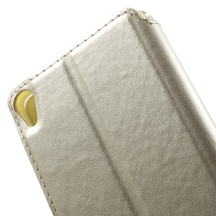 ROAR KOREA for Sony Xperia XA / XA Dual Noble Leather View Stand Case - Champagne-6