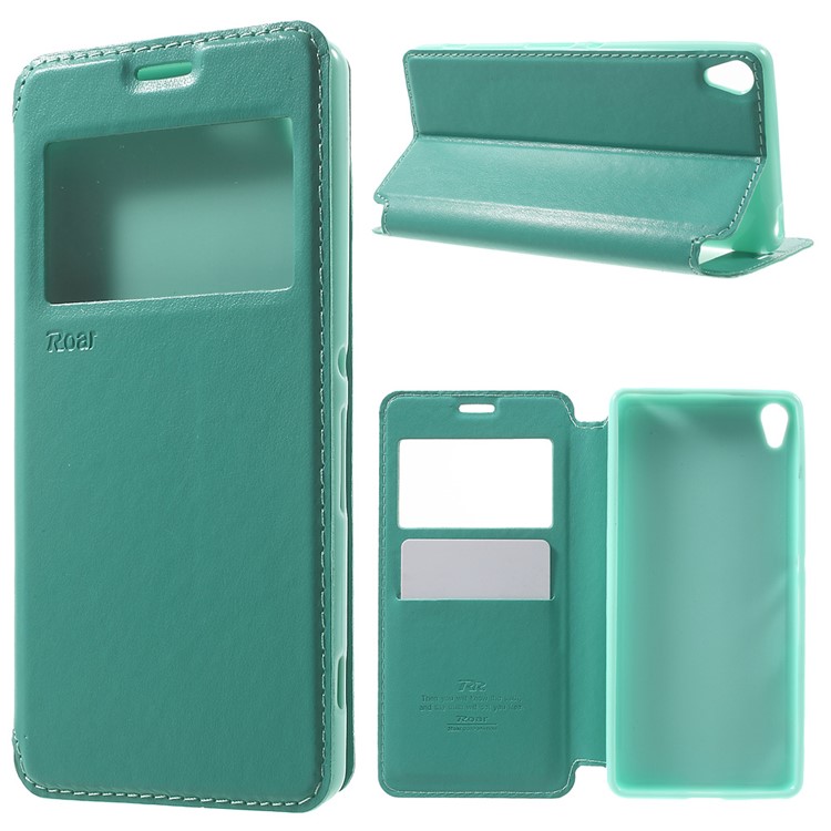 ROAR KOREA Noble Leather View Case Flip Cover for Sony Xperia XA / XA Dual - Cyan-1