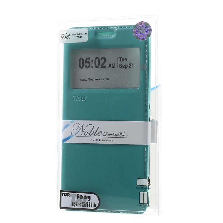 ROAR KOREA Noble Leather View Case Flip Cover for Sony Xperia XA / XA Dual - Cyan-9