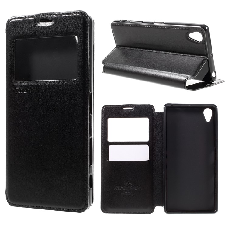 ROAR KOREA View Window Magnetic Leather Case for Sony Xperia X - Black-1