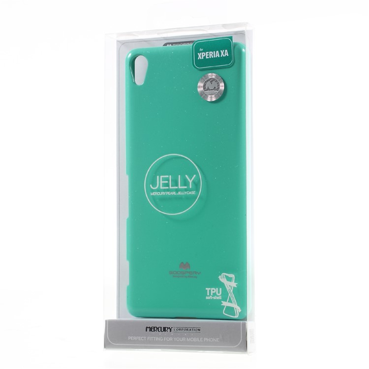 MERCURY GOOSPERY Glittery Powder TPU Cover for Sony Xperia XA/Dual - Cyan-6