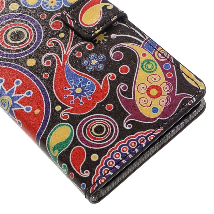Patterned Leather Wallet Case for Sony Xperia E5 - Paisley Pattern-7