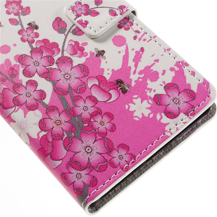 Patterned Leather Card Slot Case for Sony Xperia E5 - Plum Blossom-8