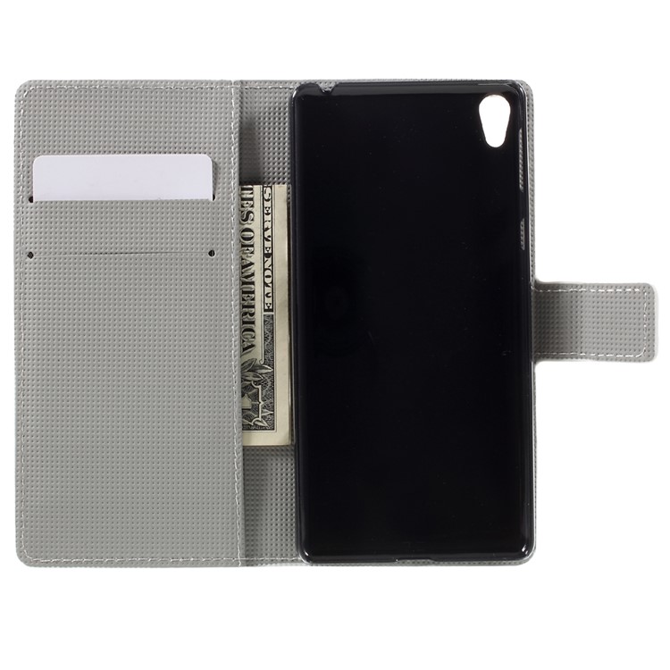 Patterned Leather Wallet Case for Sony Xperia E5 - Owl Family-6
