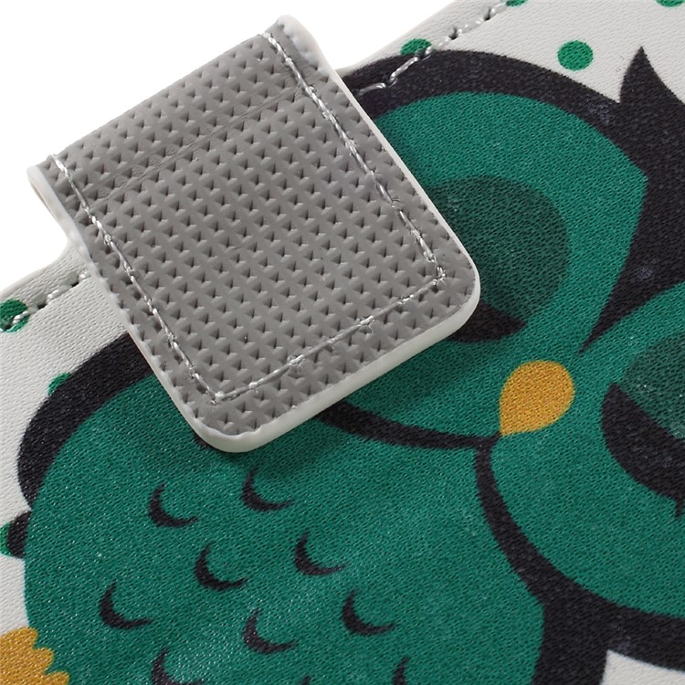 Patterned Leather Wallet Case for Sony Xperia E5 - Dozing Owl-11