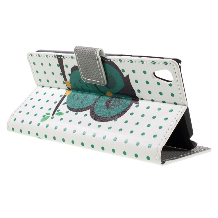 Patterned Leather Wallet Case for Sony Xperia E5 - Dozing Owl-5