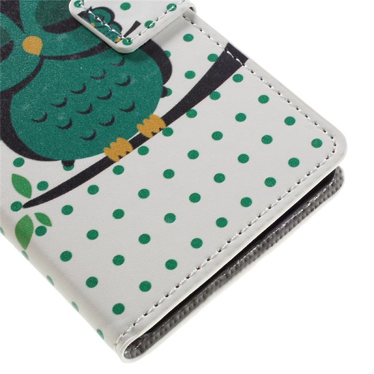 Patterned Leather Wallet Case for Sony Xperia E5 - Dozing Owl-8