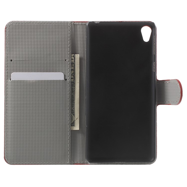 Leather Wallet Stand Shell for Sony Xperia E5 - US Flag-4