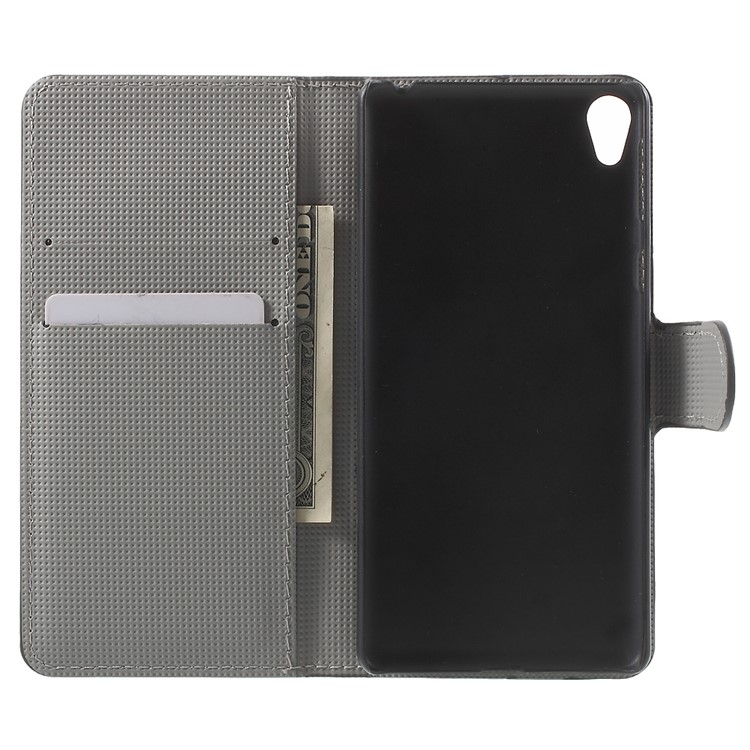 Leather Wallet Stand Protective Case for Sony Xperia E5 - Anchor and Sea-4