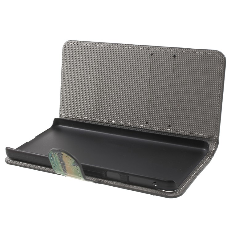 Leather Wallet Stand Protective Case for Sony Xperia E5 - Anchor and Sea-5