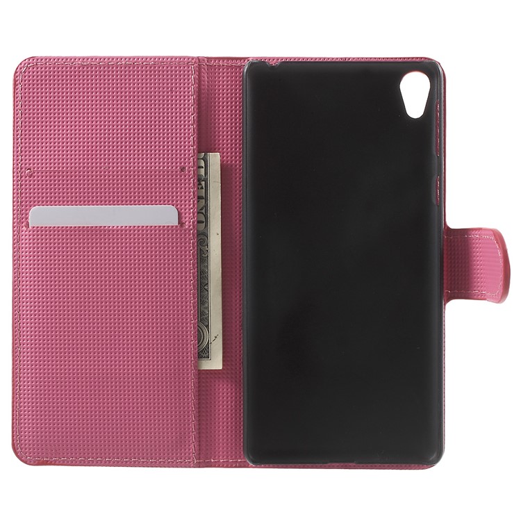 Leather Wallet Stand Case for Sony Xperia E5 - Plum Blossom-4