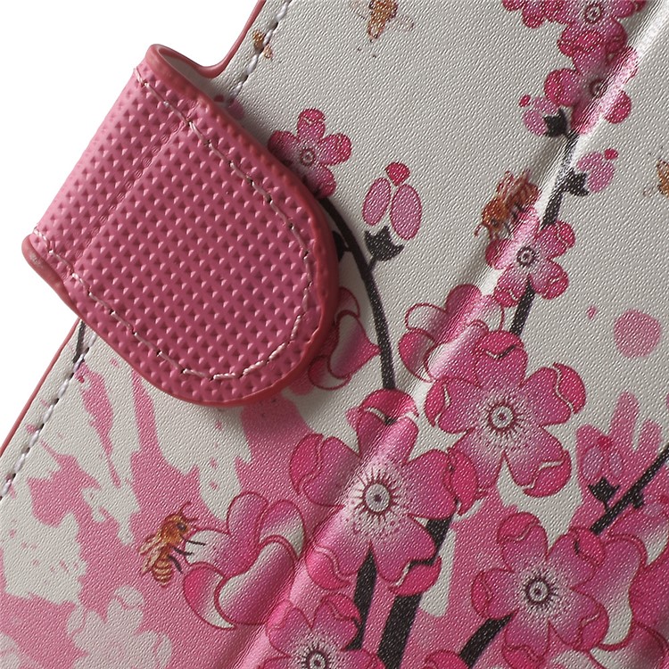 Leather Wallet Stand Case for Sony Xperia E5 - Plum Blossom-6