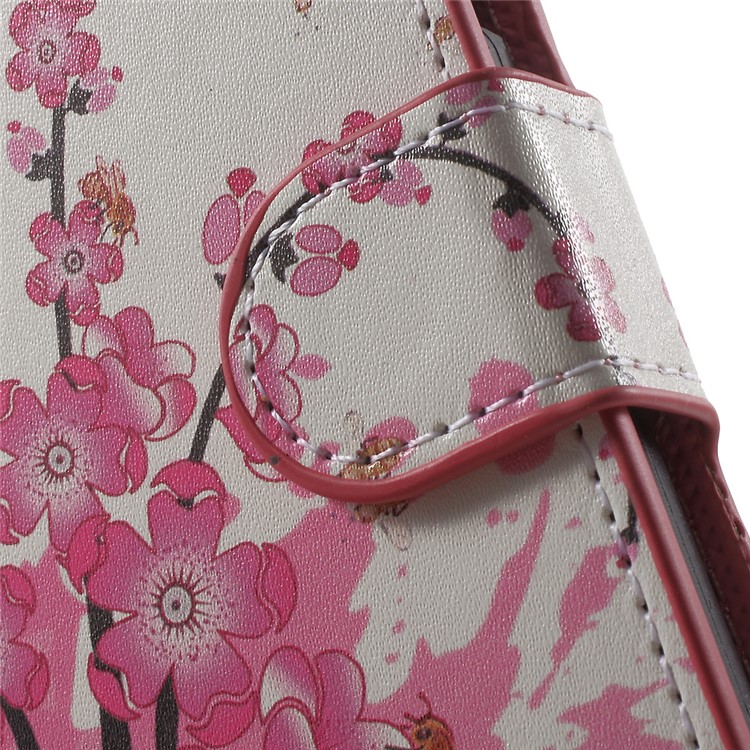 Leather Wallet Stand Case for Sony Xperia E5 - Plum Blossom-7