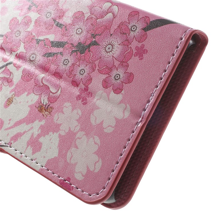 Leather Wallet Stand Case for Sony Xperia E5 - Plum Blossom-8