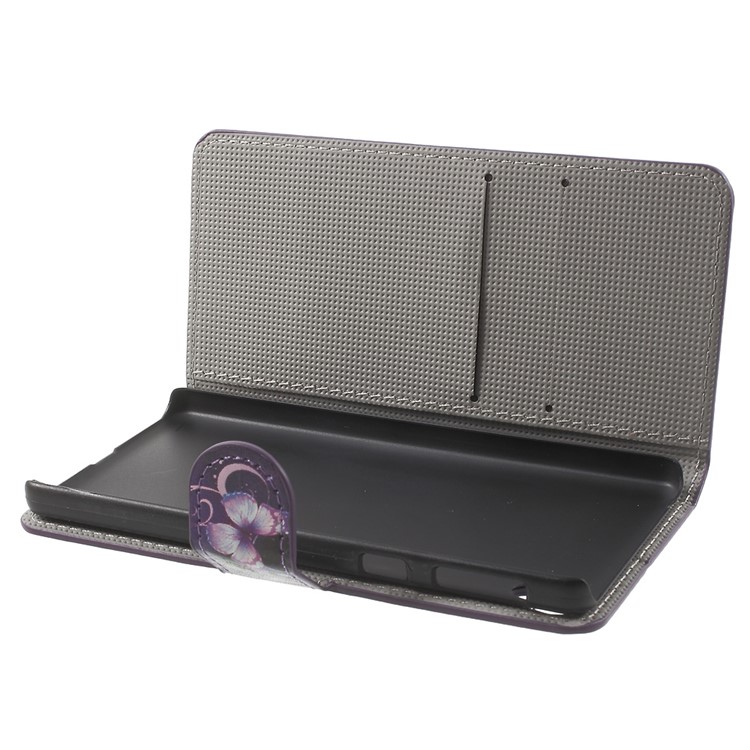 Leather Wallet Stand Case for Sony Xperia E5 - Purple Butterfly-5