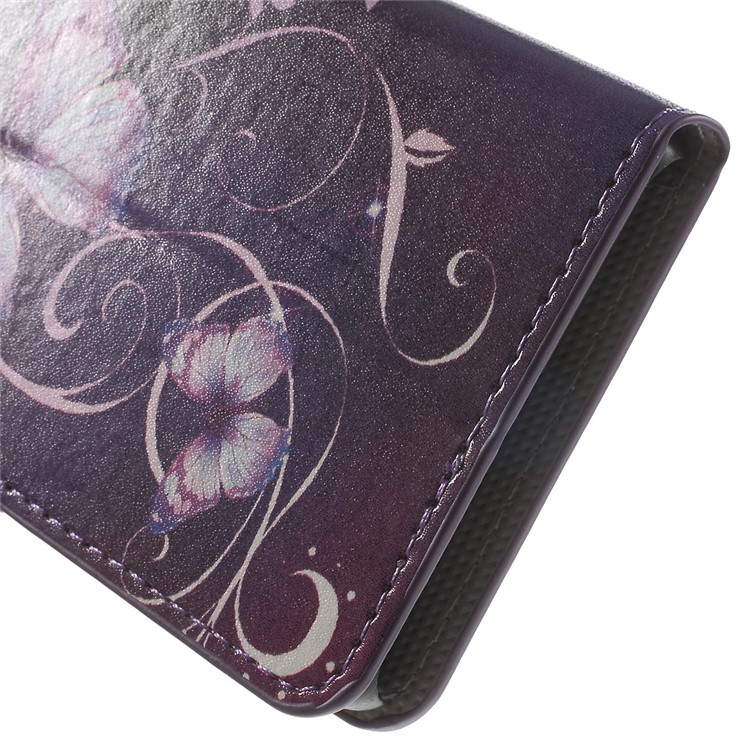 Leather Wallet Stand Case for Sony Xperia E5 - Purple Butterfly-8