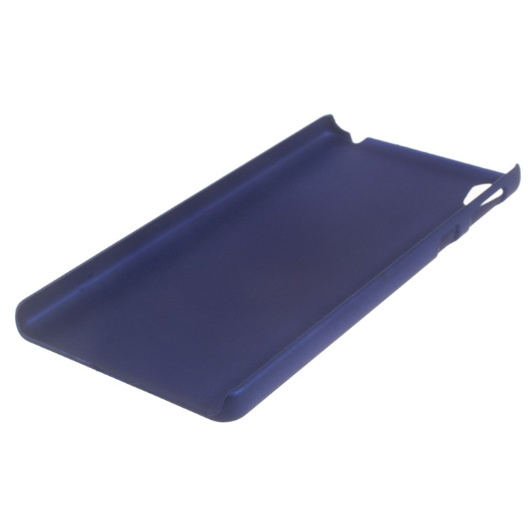 Rubberized Hard Plastic Back Phone Case for Sony Xperia E5 - Dark Blue-2