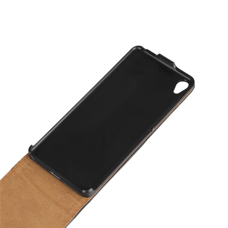 Genuine Leather Vertical Flip Cover for Sony Xperia XA/XA Dual - Black-10