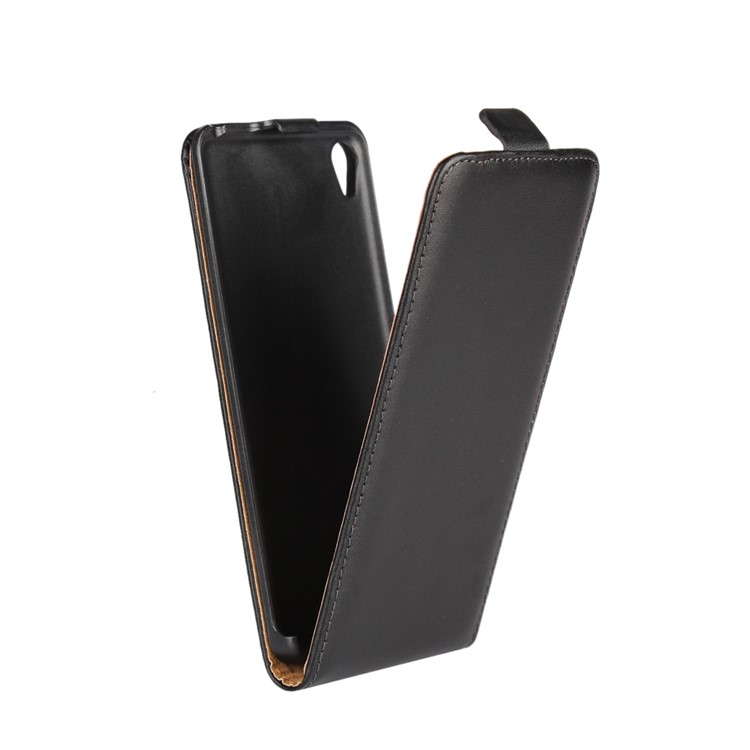 Genuine Leather Vertical Flip Cover for Sony Xperia XA/XA Dual - Black-2