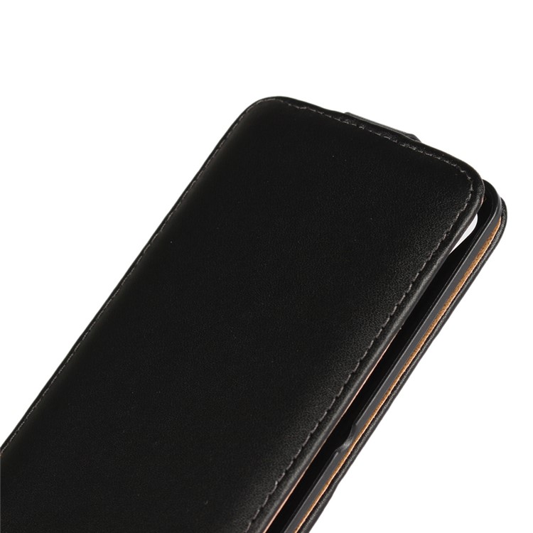 Genuine Leather Vertical Flip Cover for Sony Xperia XA/XA Dual - Black-4