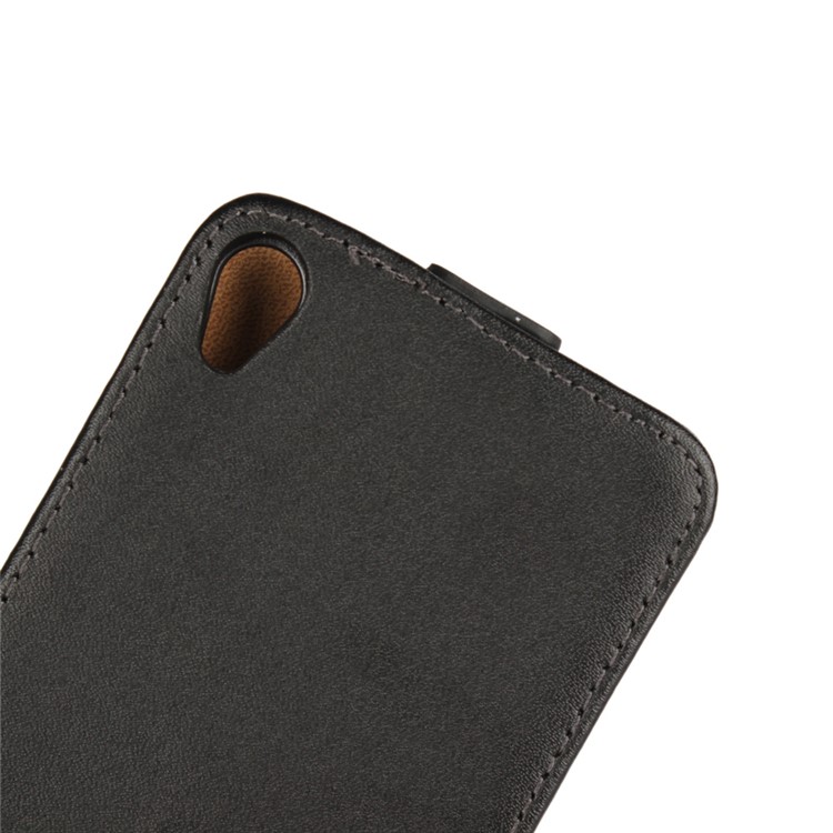 Genuine Leather Vertical Flip Cover for Sony Xperia XA/XA Dual - Black-8