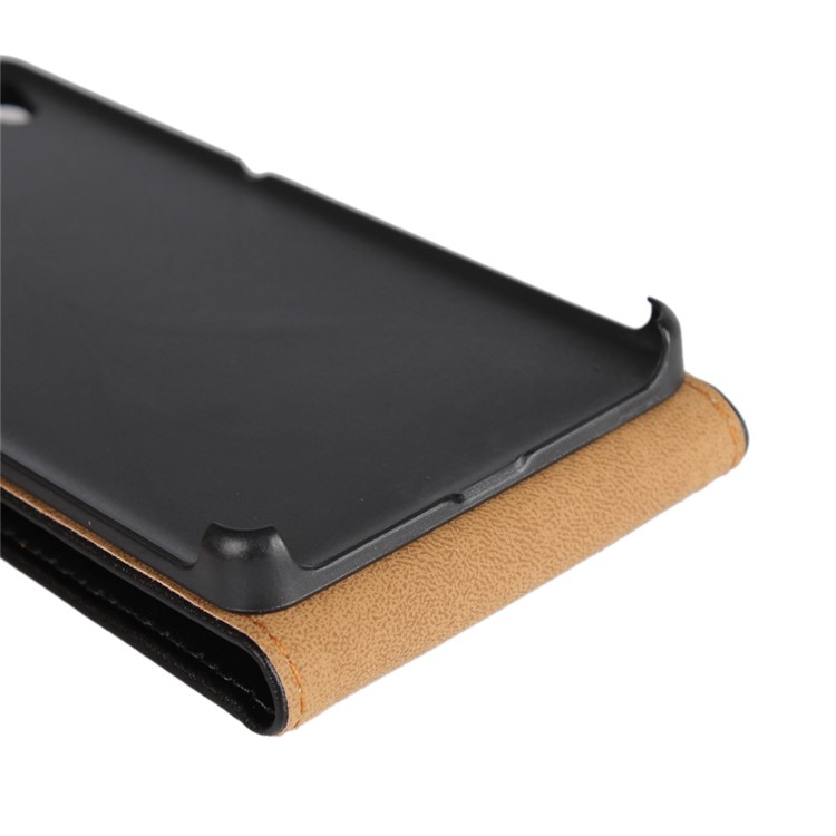 Genuine Leather Vertical Flip Cover for Sony Xperia XA/XA Dual - Black-9