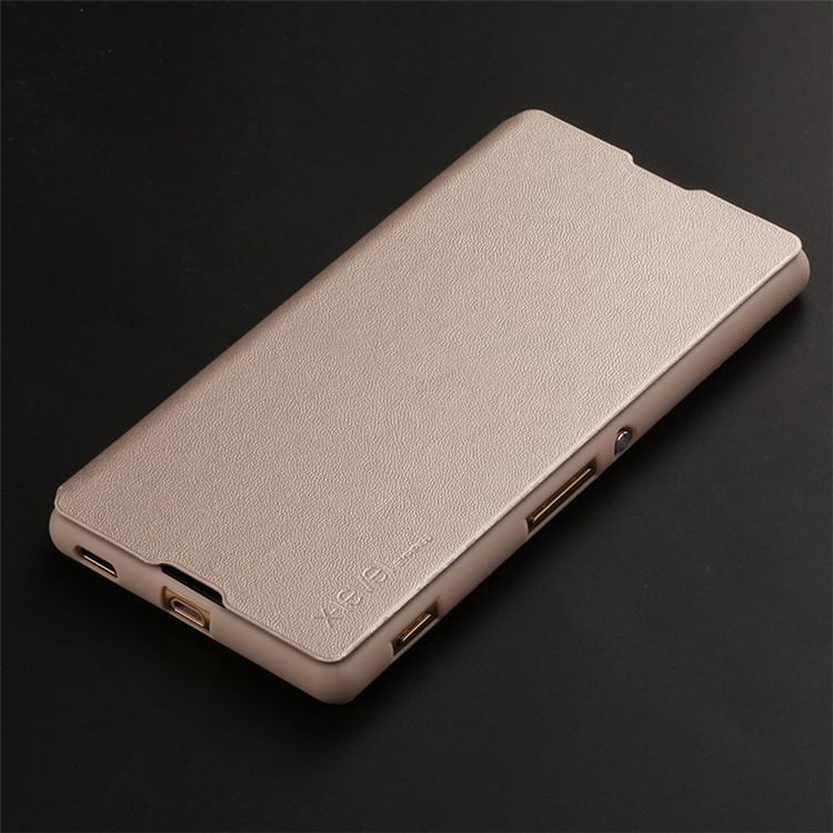 X-LEVEL Slim Flip Leather Cover with Stand for Sony Xperia M5 E5603/M5 Dual E5633 - Gold-3