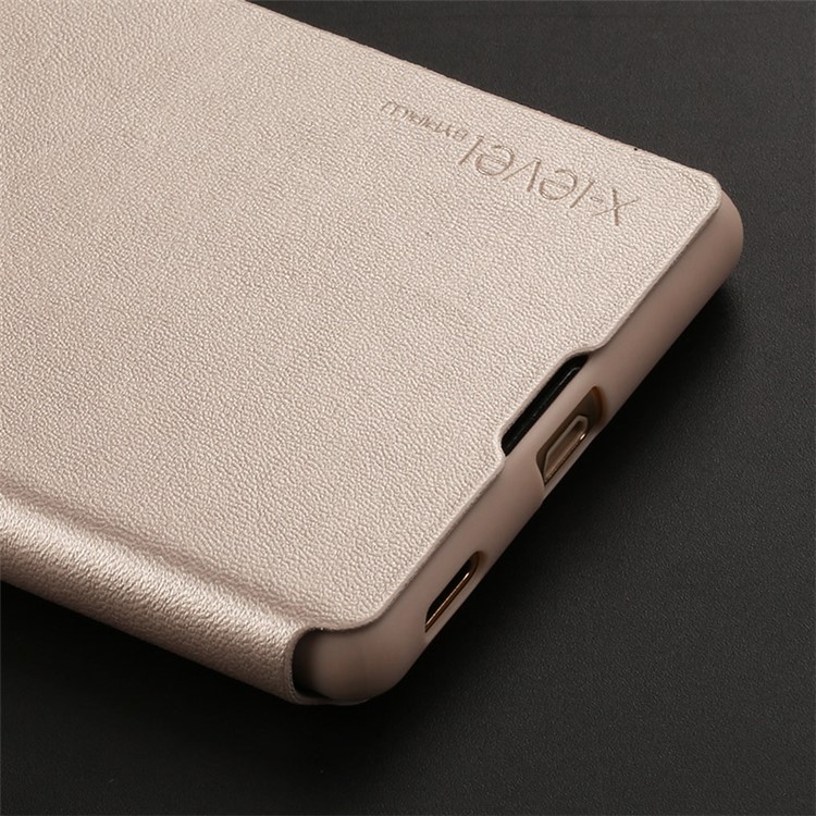 X-LEVEL Slim Flip Leather Cover with Stand for Sony Xperia M5 E5603/M5 Dual E5633 - Gold-7