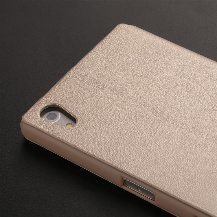 X-LEVEL Slim Folio Leather Cover Case for Sony Xperia Z5 / Z5 Dual - Gold-5
