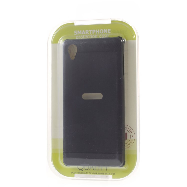 Slide-on Metal Bumper Brushed Plastic Back Case for Sony Xperia X - Black-6