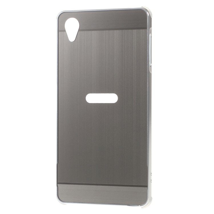 Slide-on Metal Frame Drop-proof Plastic Case for Sony Xperia X - Silver-1