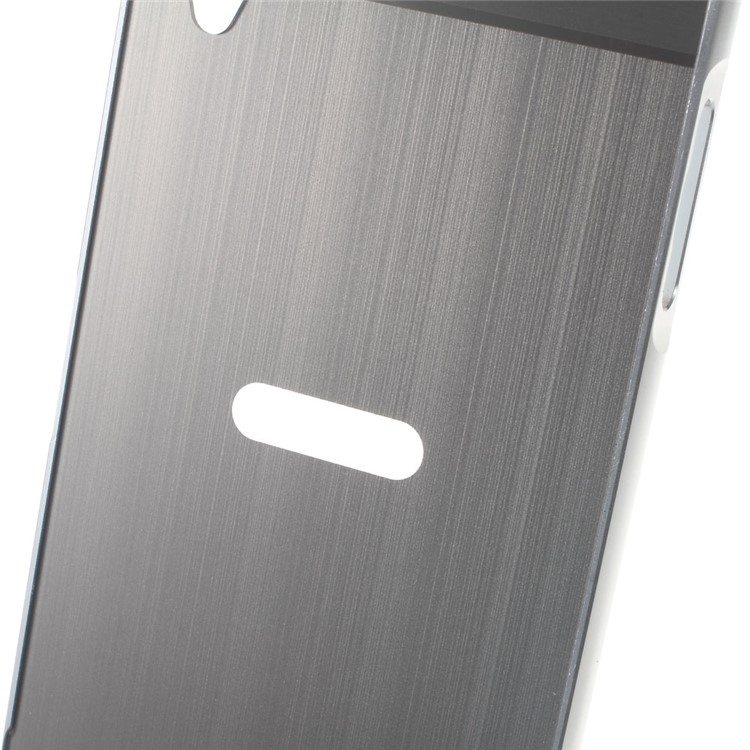 Slide-on Metal Frame Drop-proof Plastic Case for Sony Xperia X - Silver-2