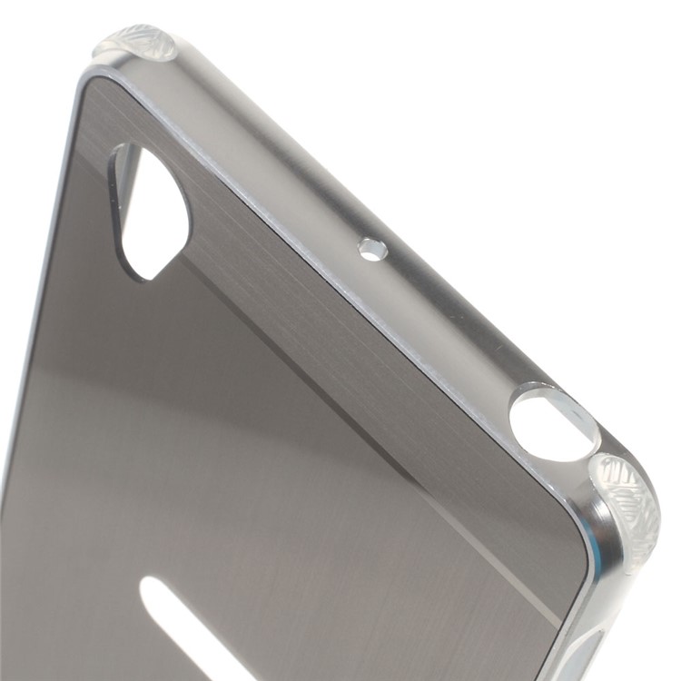 Slide-on Metal Frame Drop-proof Plastic Case for Sony Xperia X - Silver-3