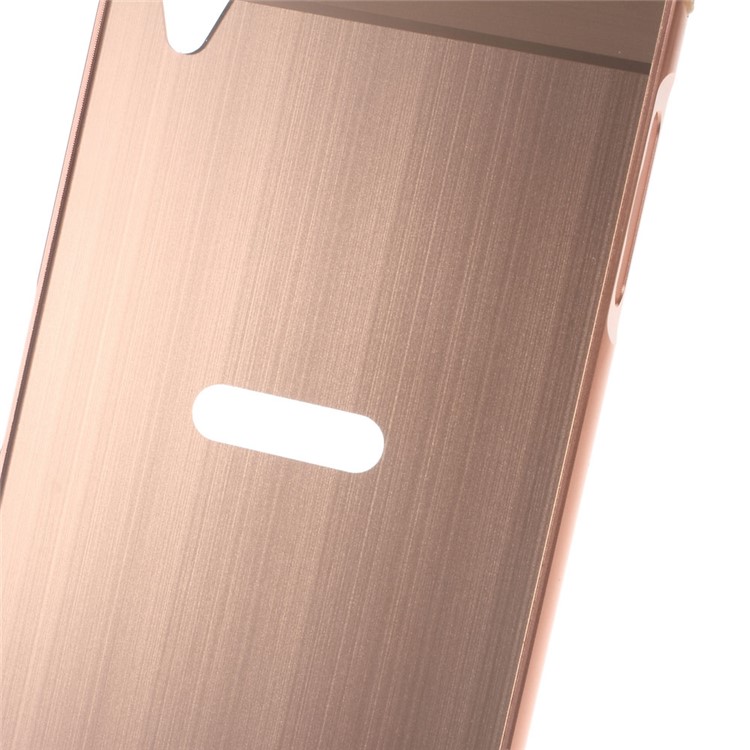 Tampa deslizante de plástico escovado de metal para Sony Xperia X - flecha ouro-2