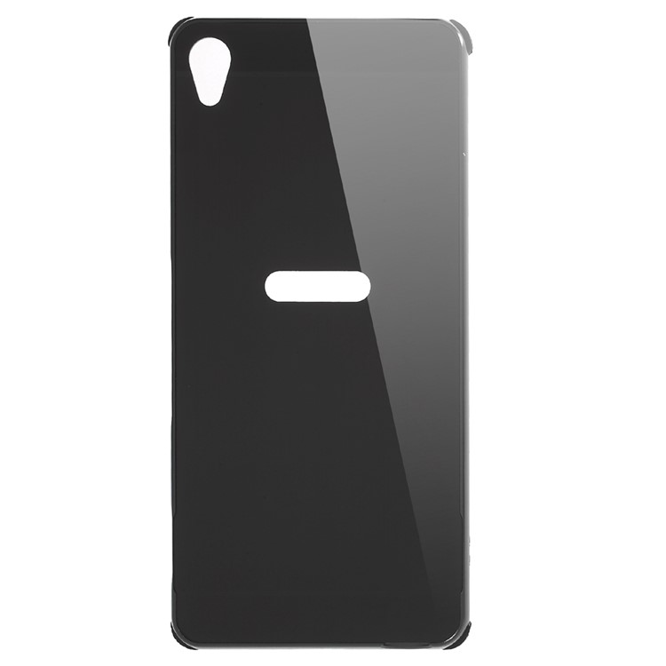 Slide-on Brushed PC Plate + Metal Bumper Hybrid Case for Sony Xperia XA / XA Dual - Black-1